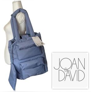 Joan & David The Capri Light Periwinkle Quilted Puffer Tote NWT
